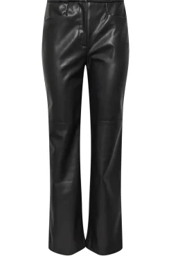 Faux Leather Wide Leg Trousers