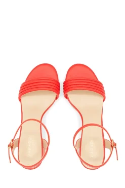 Faux Leather 'Ilaria' Mid block Heel Tubular Sandals