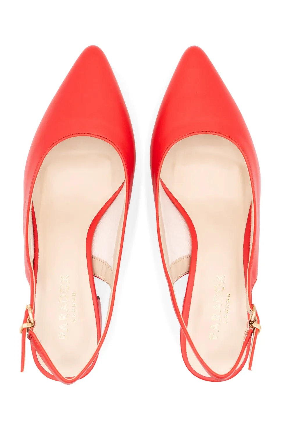 Faux Leather 'Isadora' Mid Block Heel Sling back Court Shoes