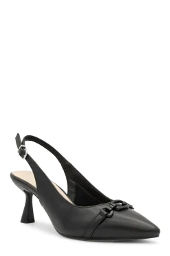 Faux Leather 'Ivonne' Mid Heel Slingback Court Shoe