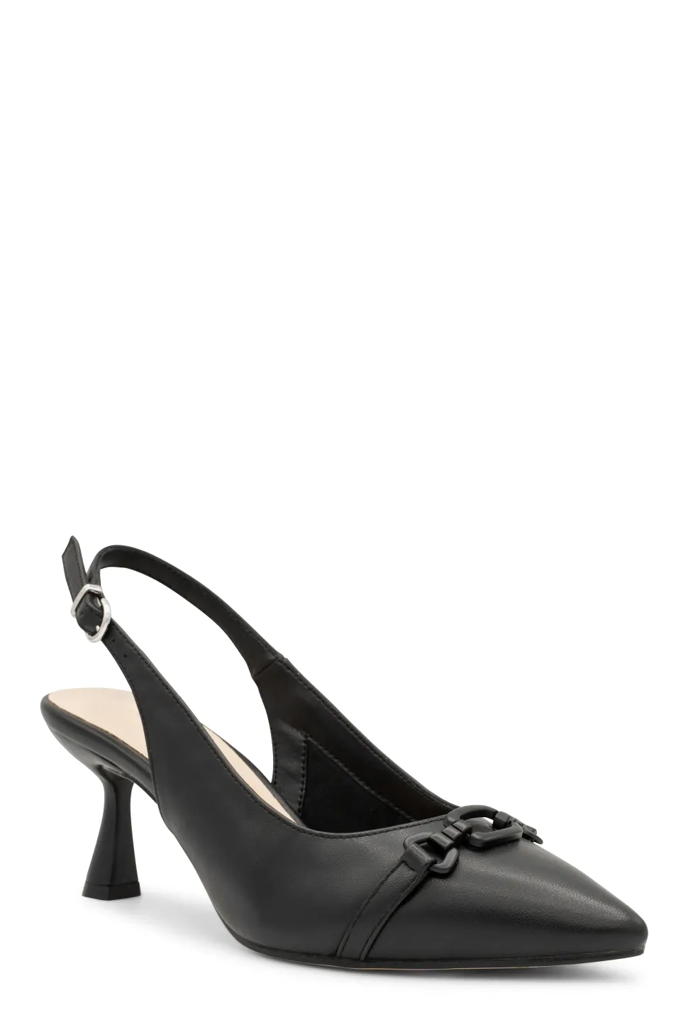 Faux Leather 'Ivonne' Mid Heel Slingback Court Shoe