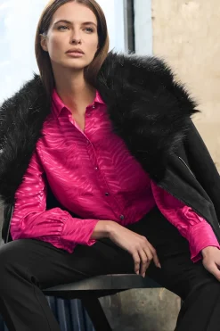 Faux Suede Belted Jacket