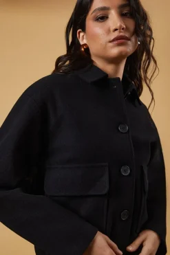 Faux Wool Bomber Jacket