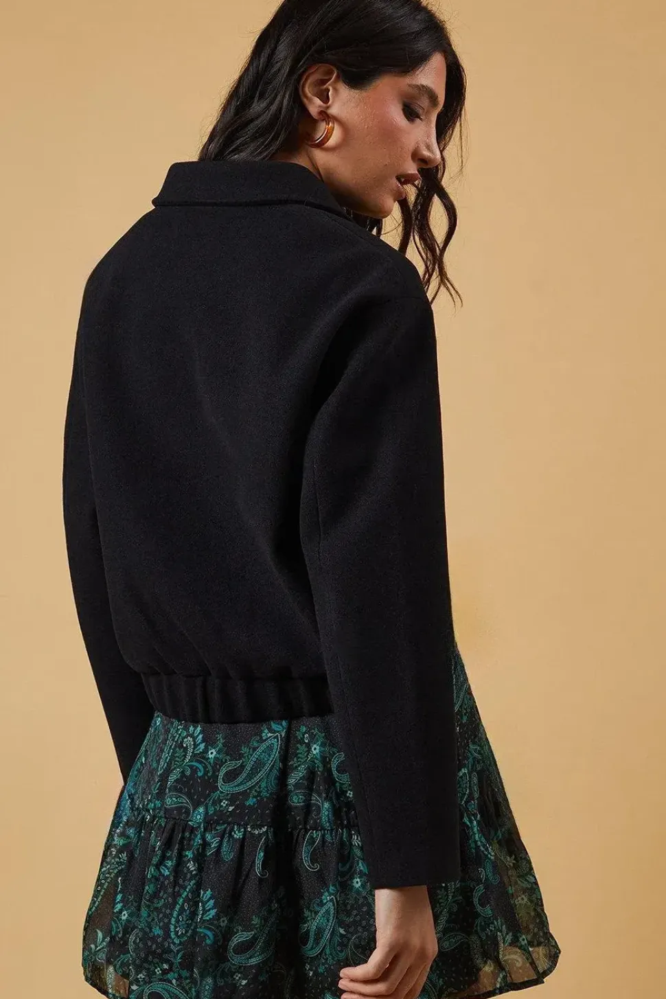 Faux Wool Bomber Jacket