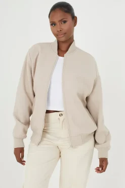 Faux Wool Bomber Jacket