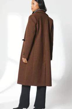Faux Wool Double Breasted Coat