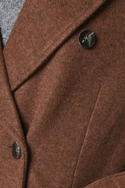 Faux Wool Double Breasted Coat