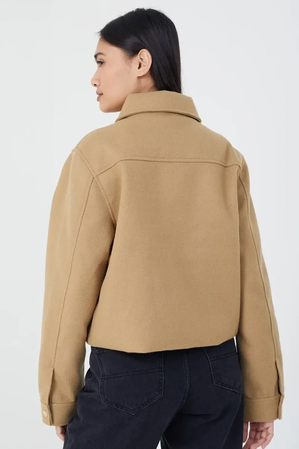 Faux Wool Swing Jacket
