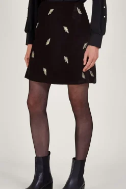 Faye Embellished Velvet Skirt