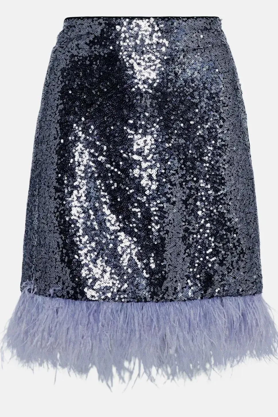 Feather Contrast Hem Mini Skirt