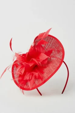 Feather Flower Curved Fascinator