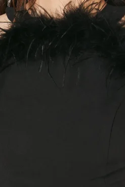 Feather Off Shoulder Jumpsuit