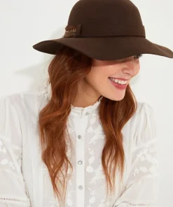 Feather Trim Floppy Fedora Hat