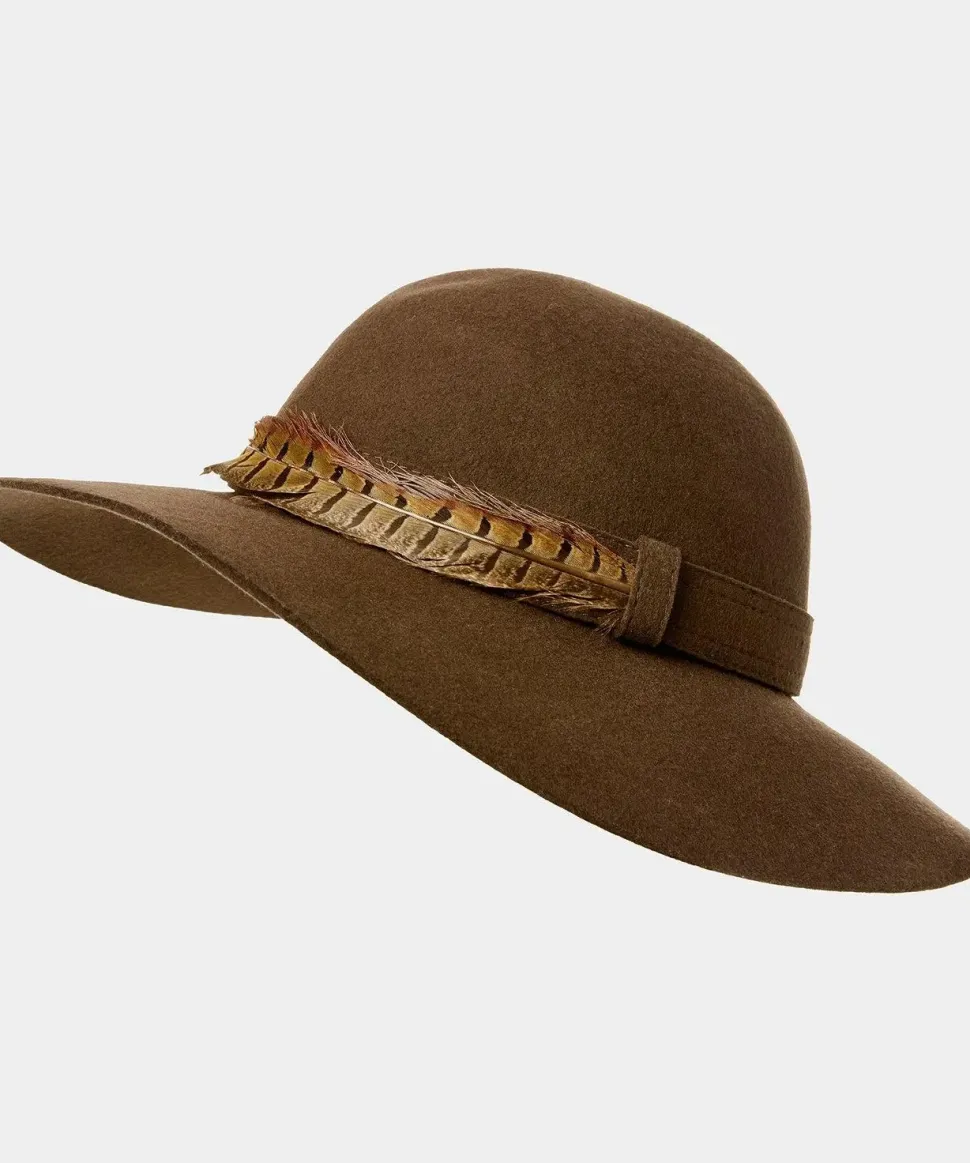 Feather Trim Floppy Fedora Hat