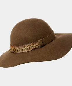 Feather Trim Floppy Fedora Hat