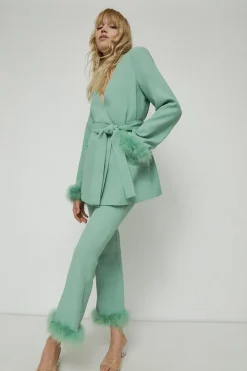 Feather Trim Kick Flare