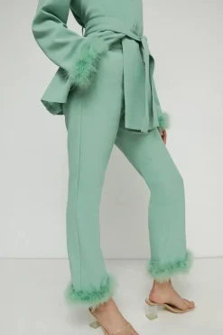 Feather Trim Kick Flare