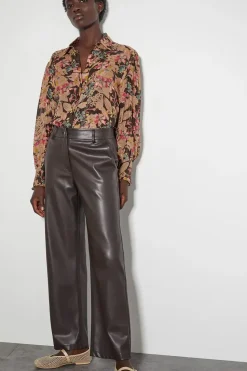 Felicity Metallic Floral Shirt Black