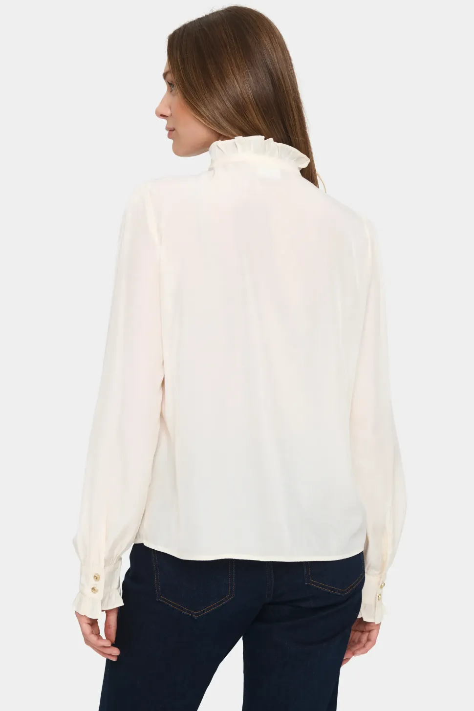 FelinaSZ Frills Mandarin Collar Shirt-