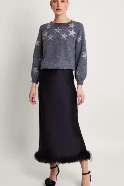 Felis Satin Feather Skirt