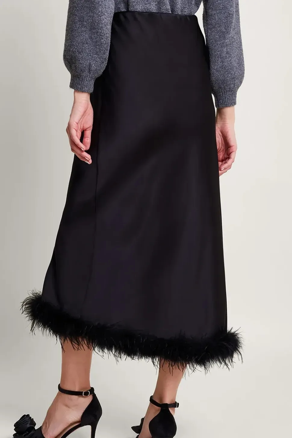 Felis Satin Feather Skirt