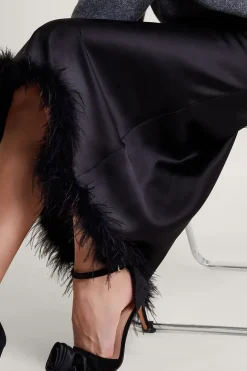 Felis Satin Feather Skirt