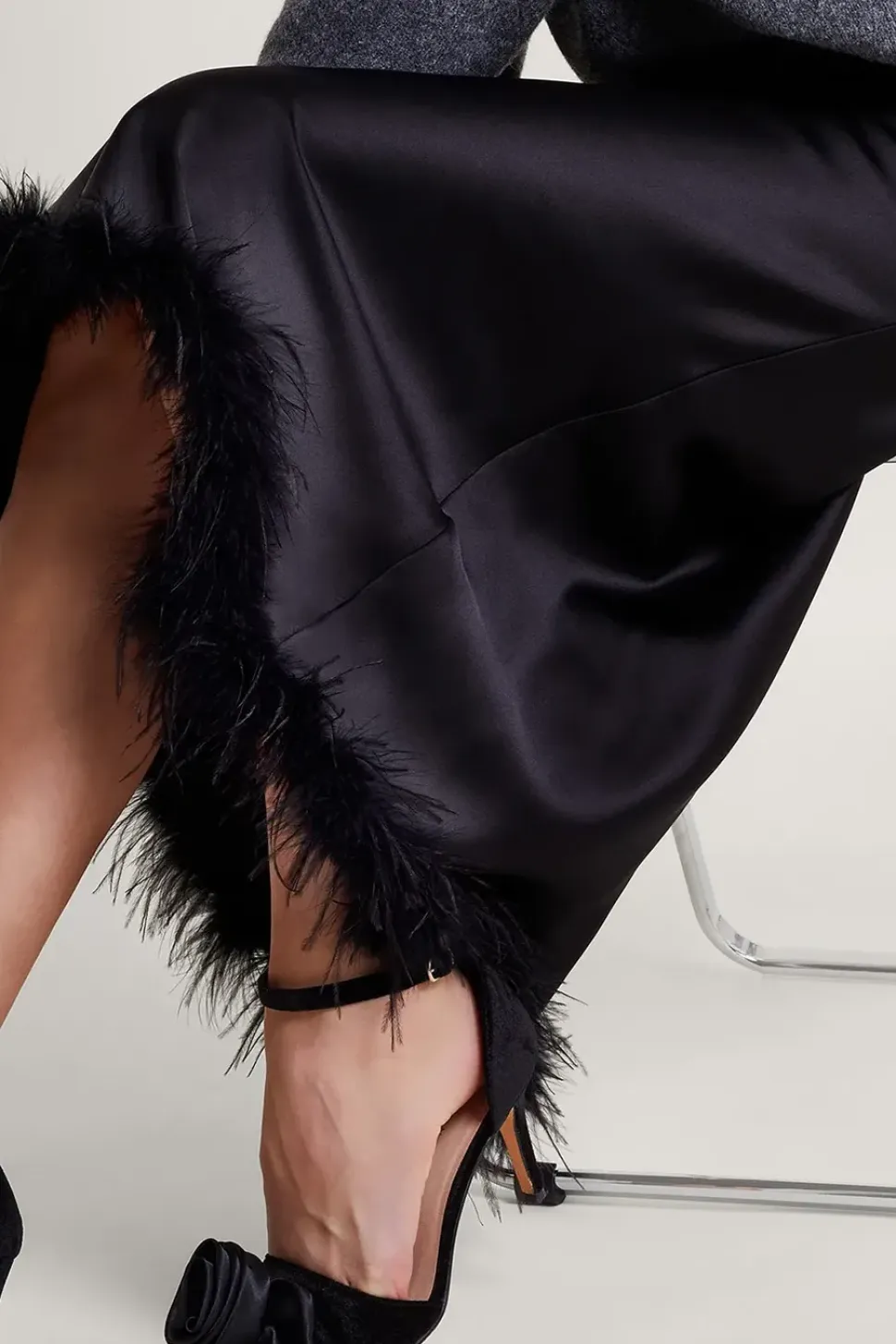Felis Satin Feather Skirt