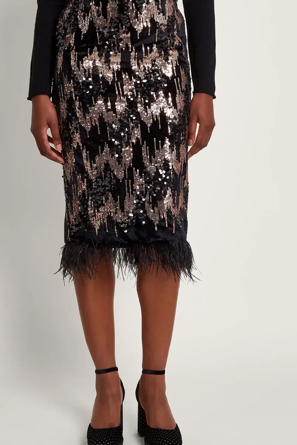 Fern Sequin Midi Skirt