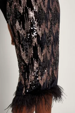 Fern Sequin Midi Skirt