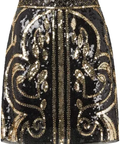 Festive Sparkle Stretch Sequin A-Line Mini Skirt