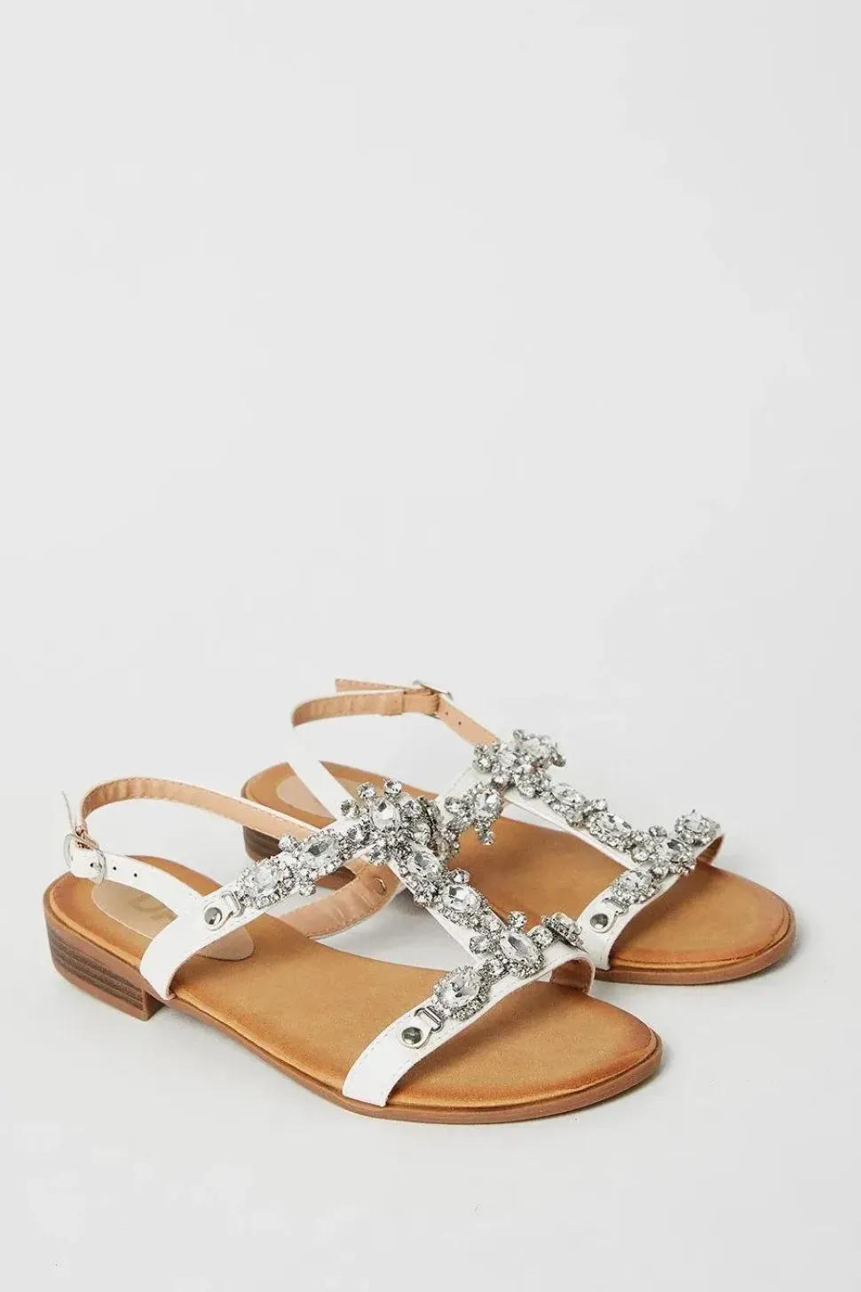 Fifi Jewel Detail Flat Sandals