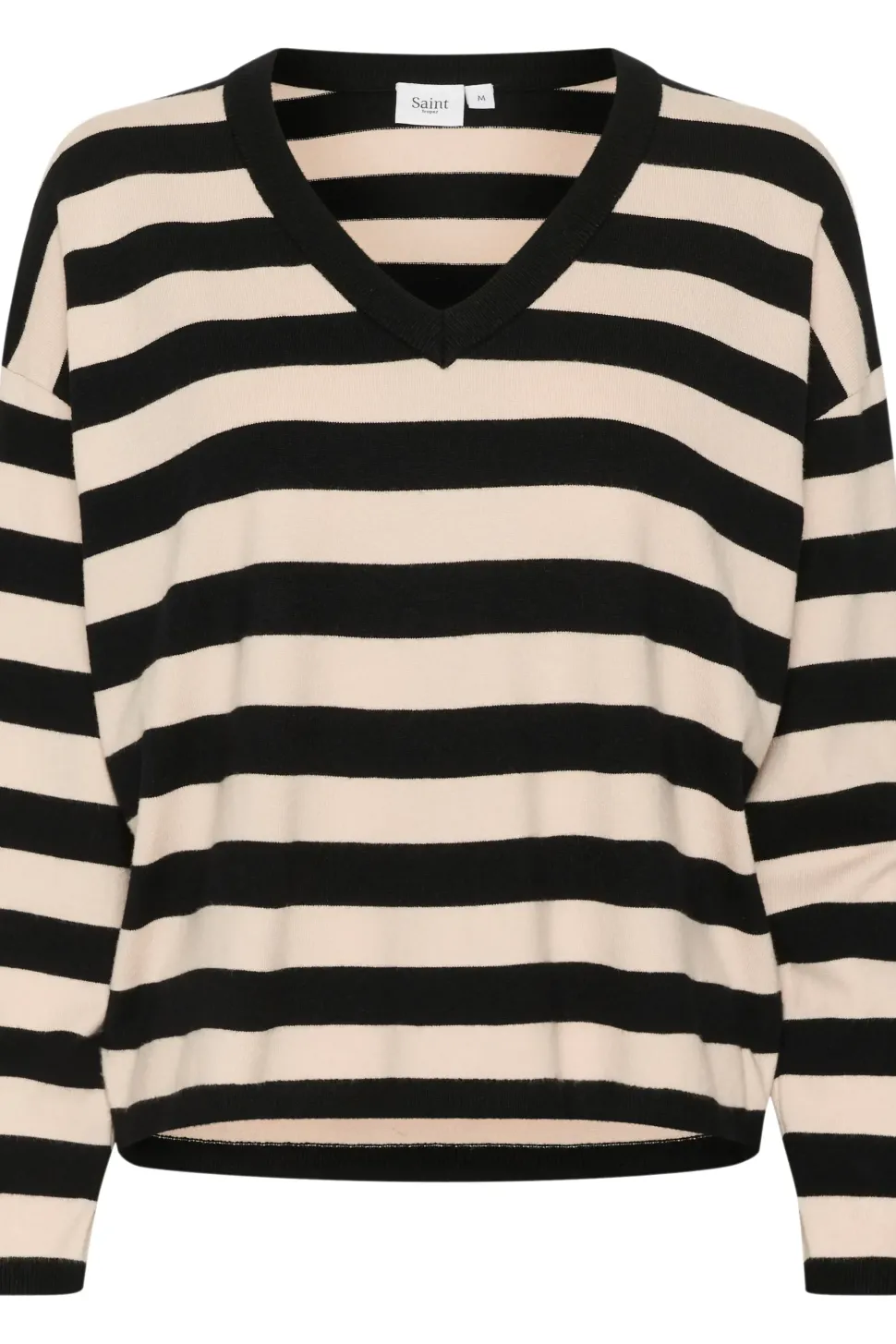 Fikam V-neck Long Sleeve Pullover-Striped