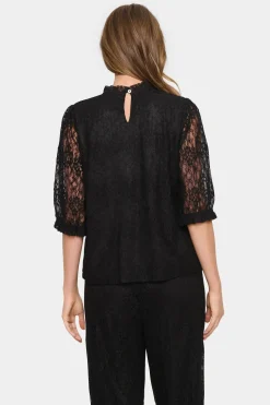 Filipa Lace High Neck Blouse-Lace
