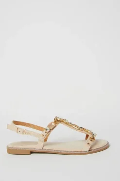 Filly Jewelled T Bar Flat Sandals