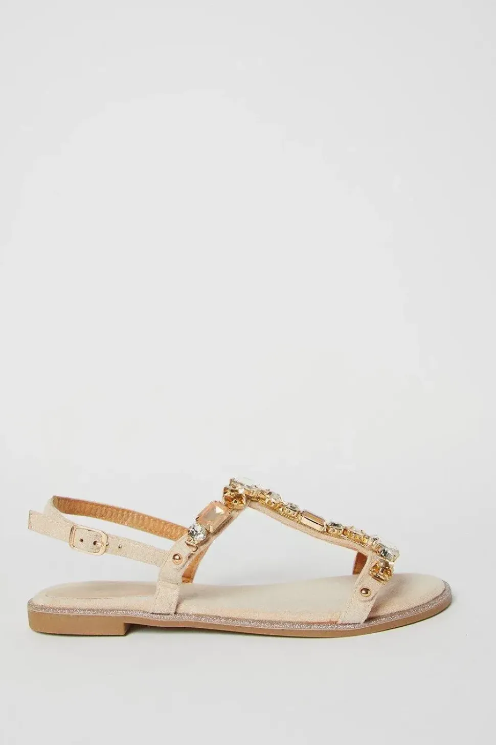 Filly Jewelled T Bar Flat Sandals