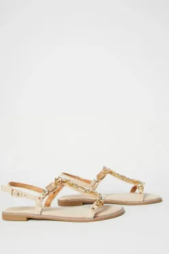 Filly Jewelled T Bar Flat Sandals