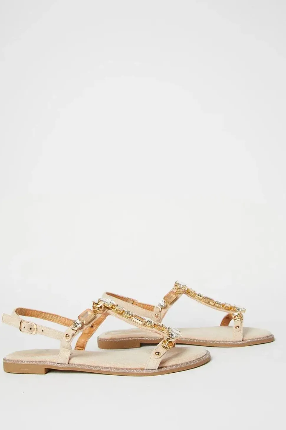 Filly Jewelled T Bar Flat Sandals