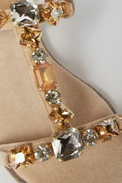 Filly Jewelled T Bar Flat Sandals
