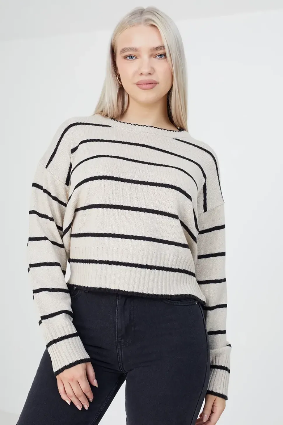 Fine Stripe Lightweight Knitted Jumper
