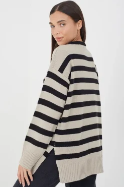 Fine Stripe Oversized Knitted Jumper