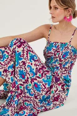 Fire Flower Ikat Cami Dress