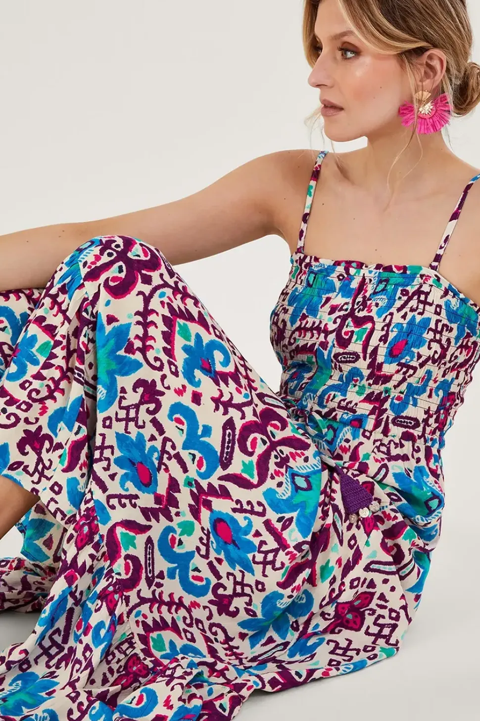 Fire Flower Ikat Cami Dress