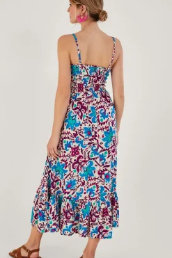 Fire Flower Ikat Cami Dress