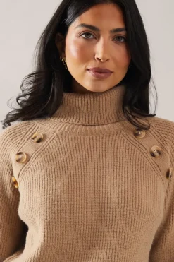 Fisherman Rib Roll Neck Jumper