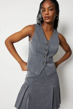 Fitted Tailored Jet Pocket Waistcoat