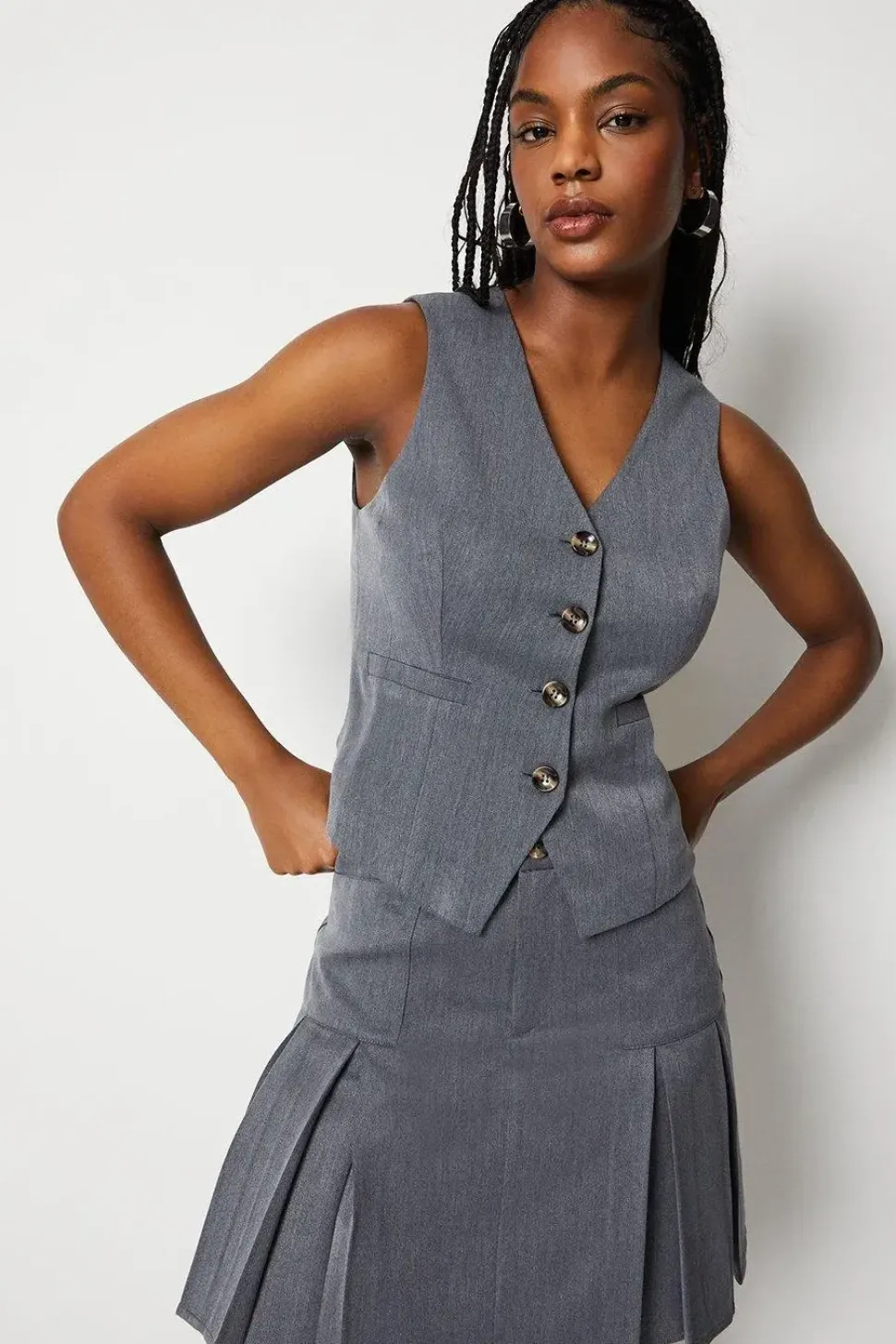 Fitted Tailored Jet Pocket Waistcoat