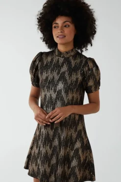Fixed Wrap Skater Dress With Tie