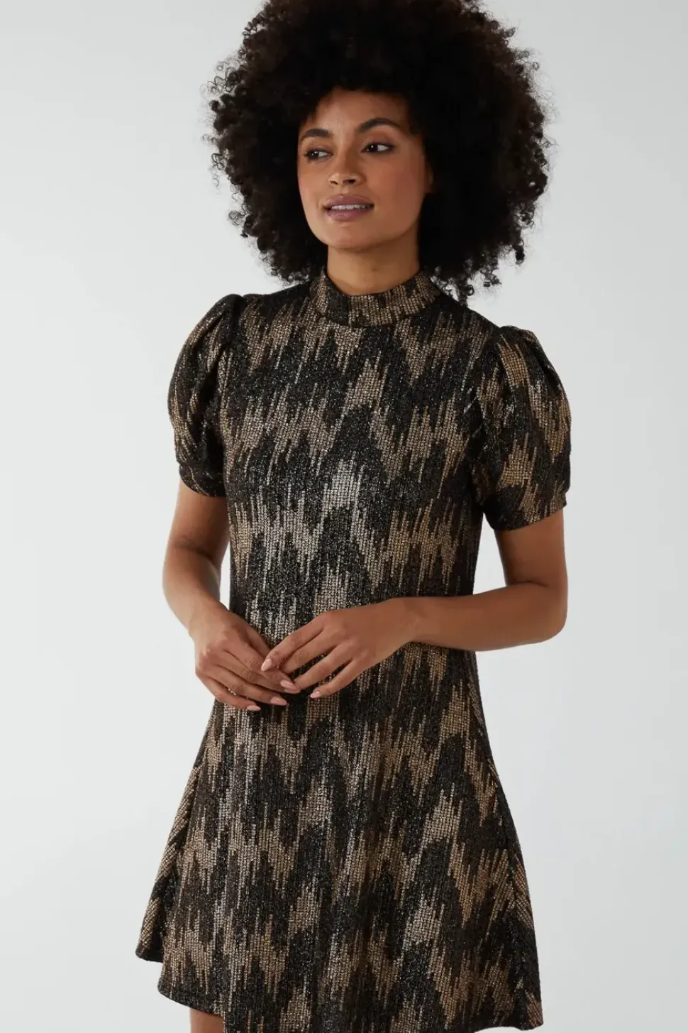 Fixed Wrap Skater Dress With Tie