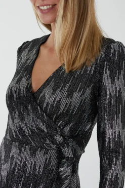 Fixed Wrap Skater Dress With Tie
