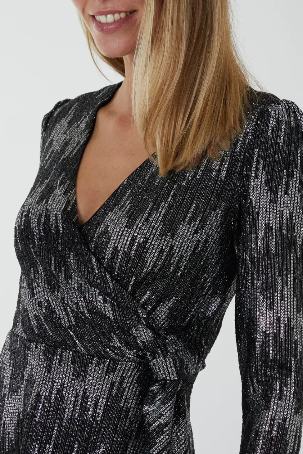 Fixed Wrap Skater Dress With Tie